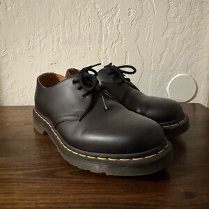 Dr. Martens Black Oxfords with Yellow Stitching
